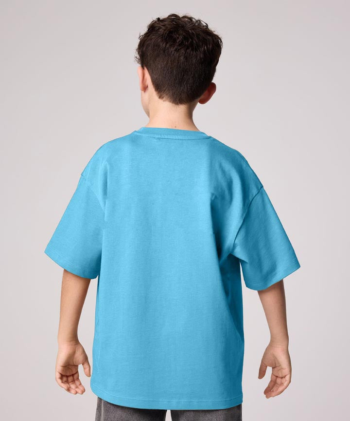 J&JP Krishna Printed Boys Oversized T-Shirt- Blue