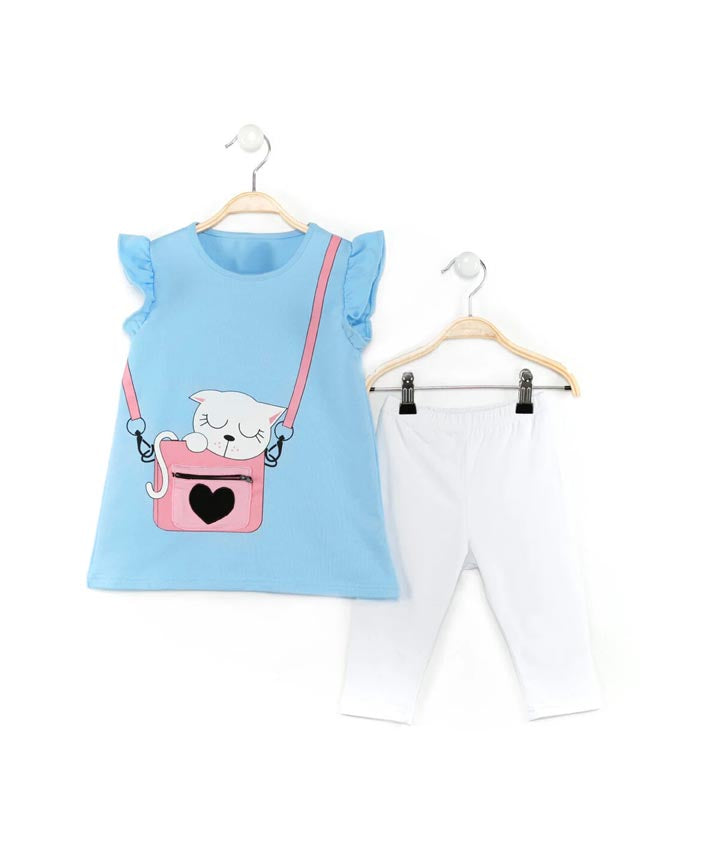 J&JP Kids Girls Printed T-shirt and Pant Set