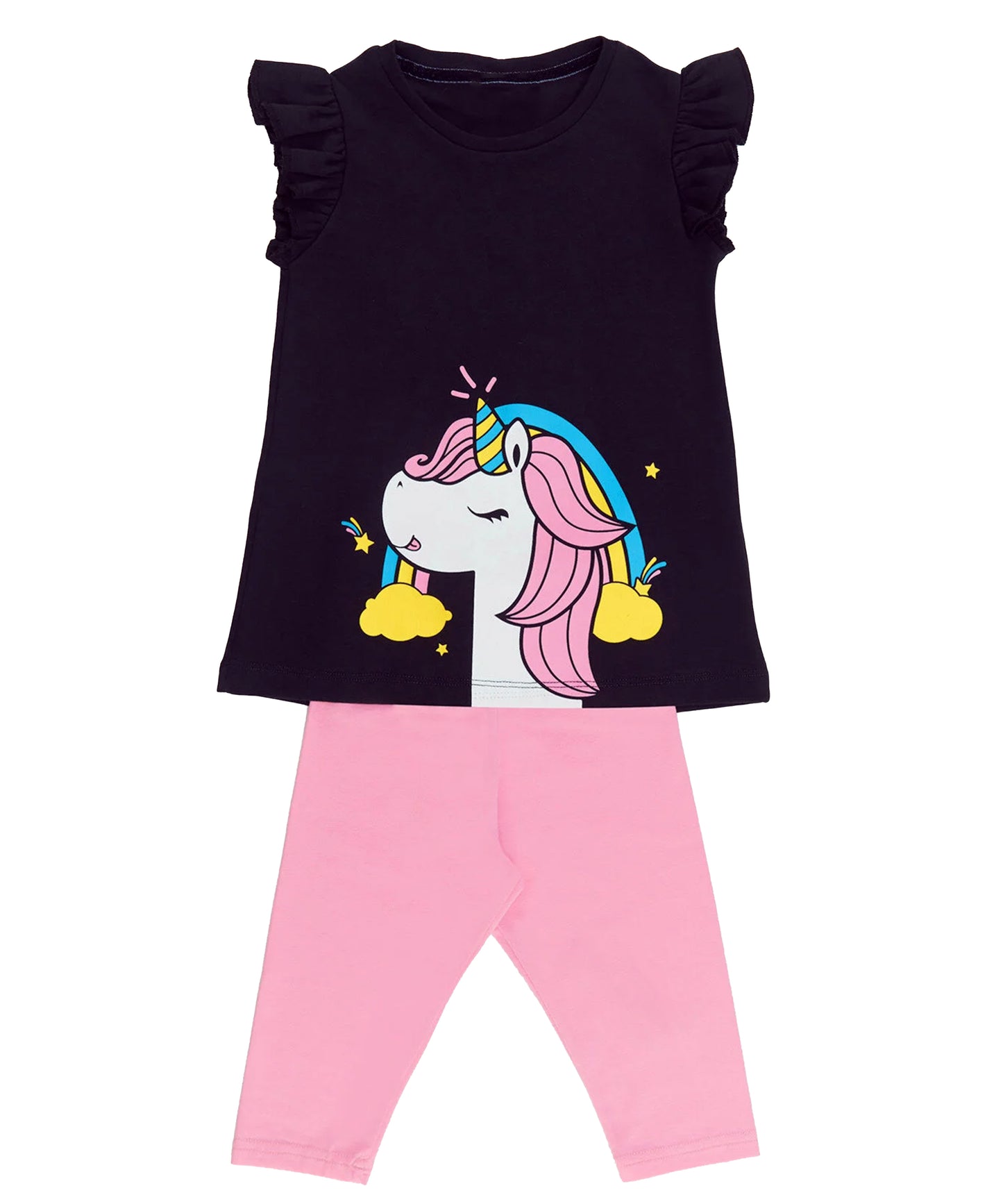J&JP Kids Girls Printed T-shirt and Pant Set