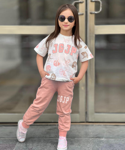 Kids-Girls- Set-Peach