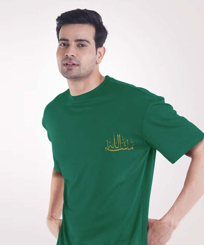Men Ramzan Over Size T-Shirt- Green
