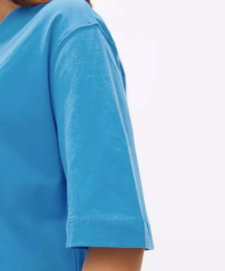 J&JP Women Oversized T-Shirt Krishna Printed -Blue