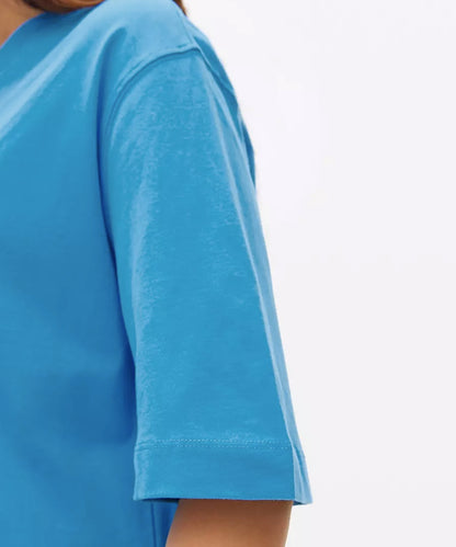 J&JP Women Oversized T-Shirt Krishna Printed -Blue