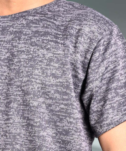 J&JP Texture Printed Dark Grey Tshirt