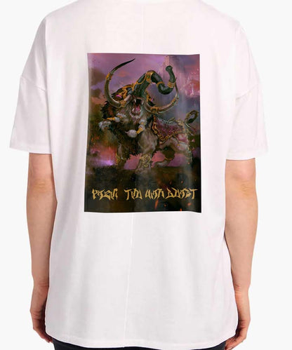 J&JP Women Yazhi The War Beast Oversized T-Shirt -White
