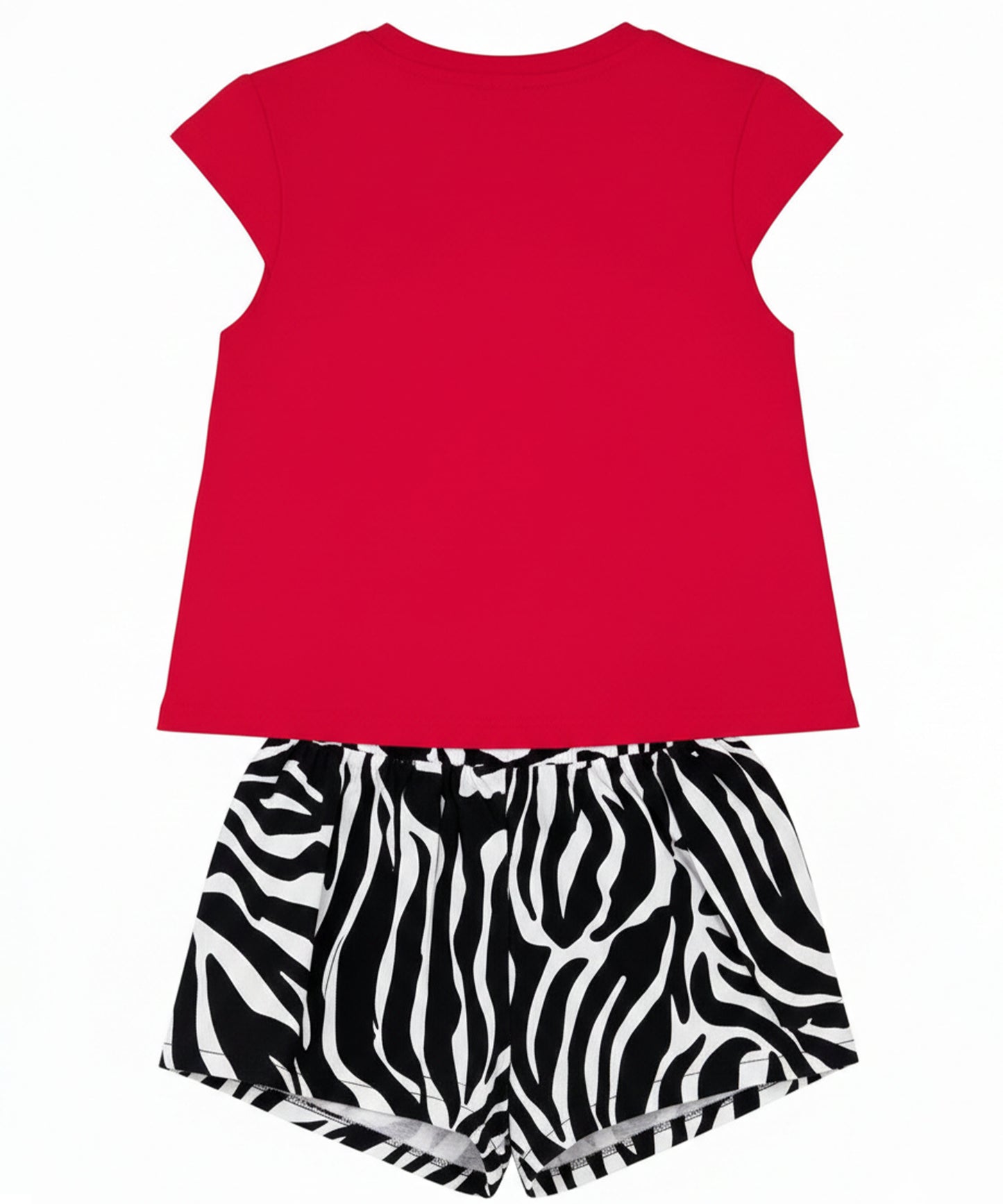 J&JP Girls Zebra Princess Graphic T-Shirt and Shorts Set