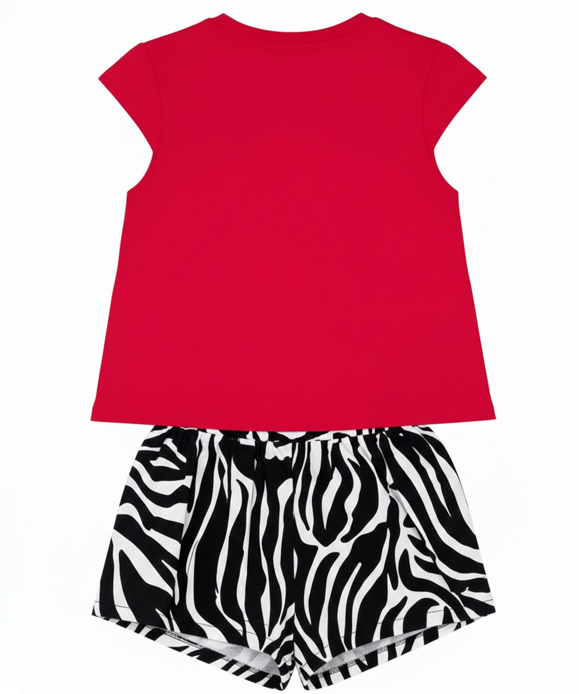 J&JP Girls Zebra Princess Graphic T-Shirt and Shorts Set