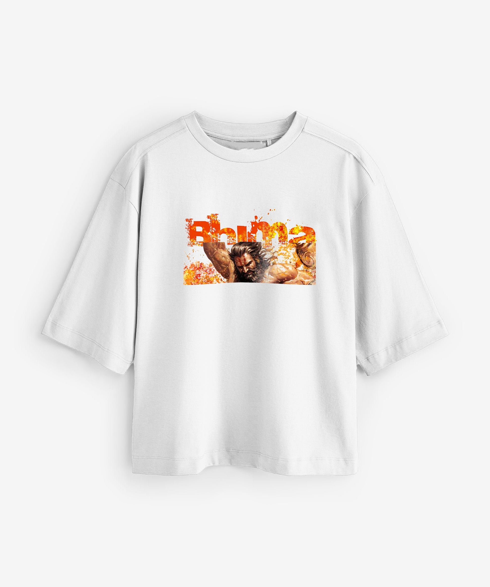 J&JP Women Oversized T-Shirt Bhima Printed -White