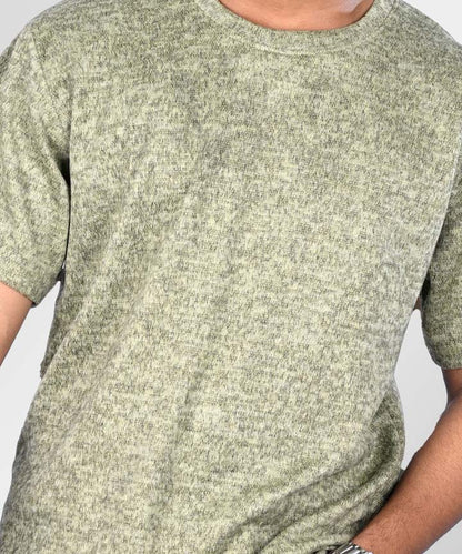 J&JP Texture Printed Olive green tshirt
