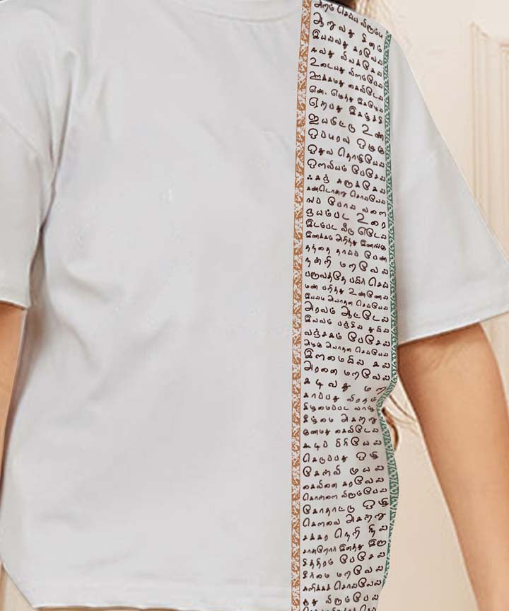 Aathichudi Tamil T-Shirt forGirls Oversized- Grey