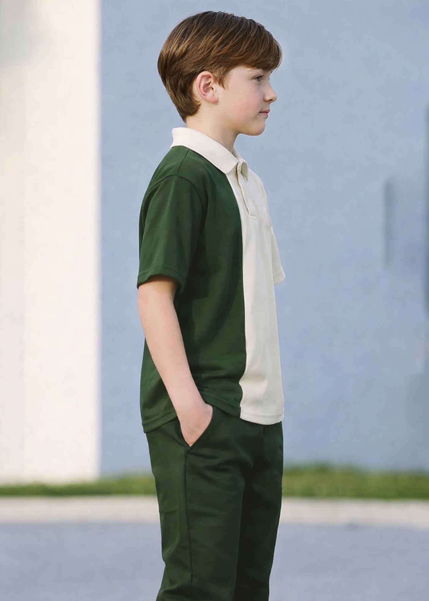 J&JP Boys Color Blocked Polo T-Shirt with Joggers Pant Set