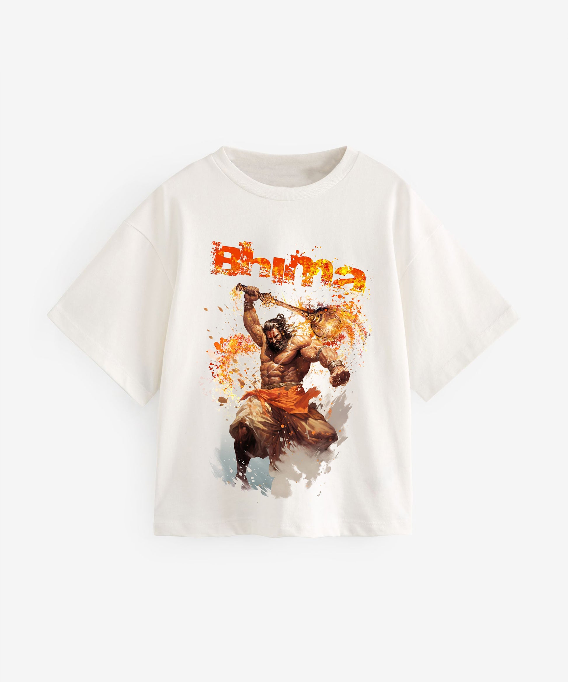 J&JP Bhima Printed Girls Oversized T-Shirt- White