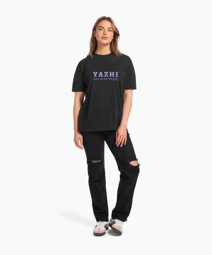 J&JP Women Yazhi The War Beast Oversized T-Shirt -Black