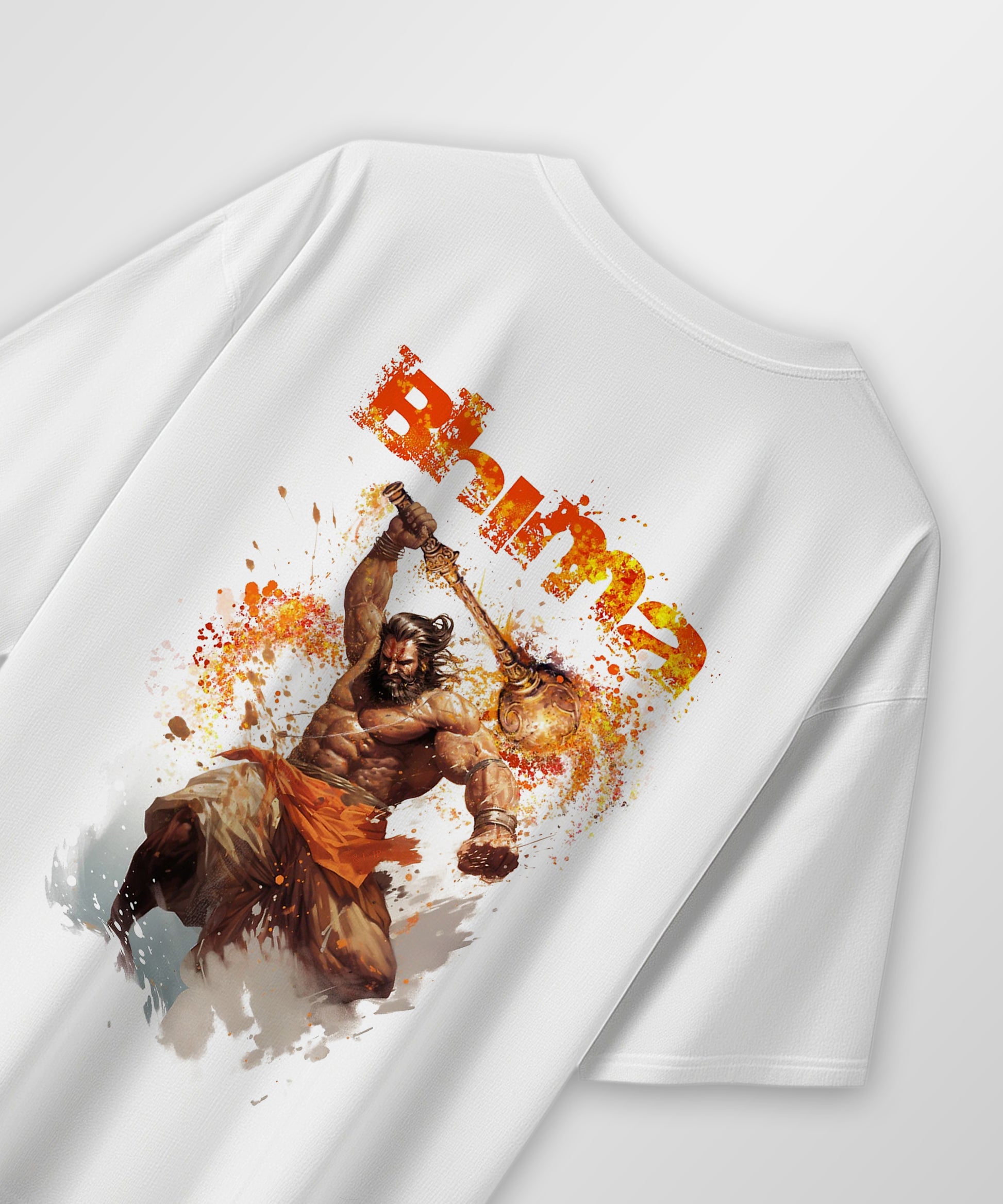 J&JP Men Oversized T-Shirt Bhima Printed- White