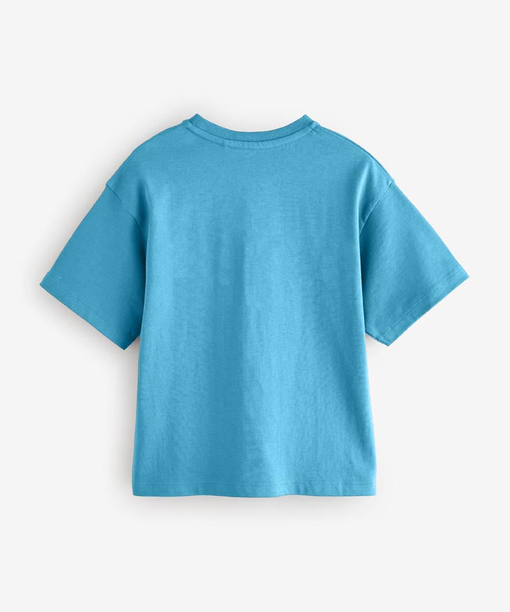 J&JP Krishna Printed Boys Oversized T-Shirt- Blue