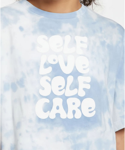 J&JP Girls Self Love Self Care Tie-Dye T-Shirt Casual Comfort Tee