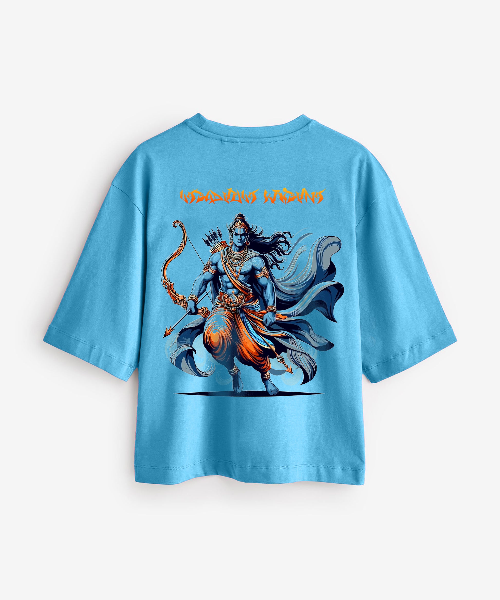 J&JP Women Oversized T-Shirt Krishna Printed -Blue