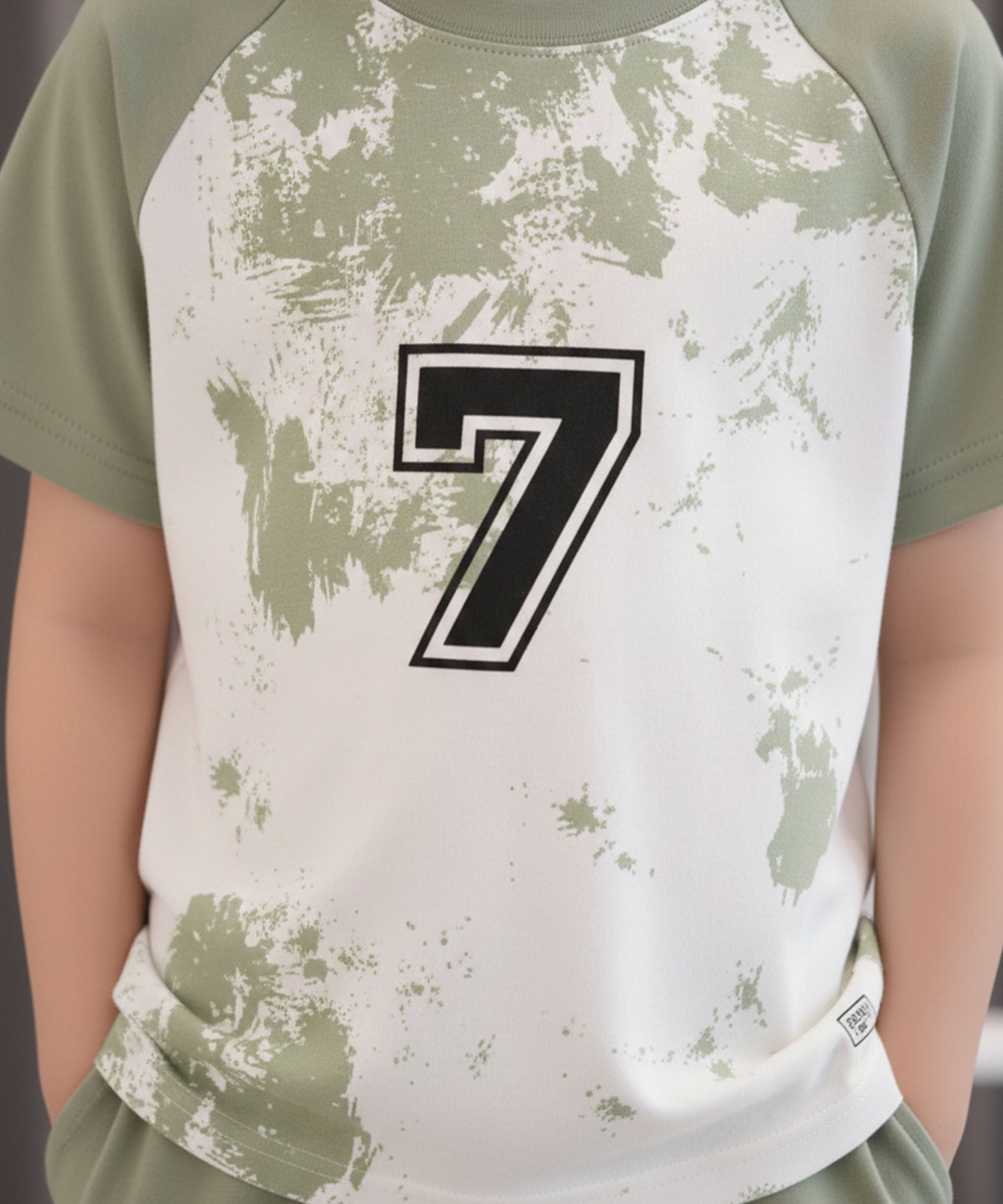 J&JP Boys Number 7 Graphic Printed T-Shirt and Shorts Set