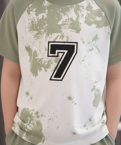 J&JP Boys Number 7 Graphic Printed T-Shirt and Shorts Set