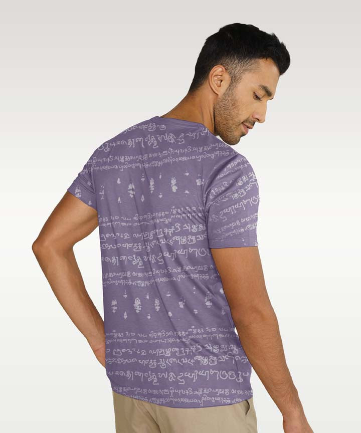 Regular Fit Kalvettu Tamil T-Shirt- unisex-Purple-Pack of 1
