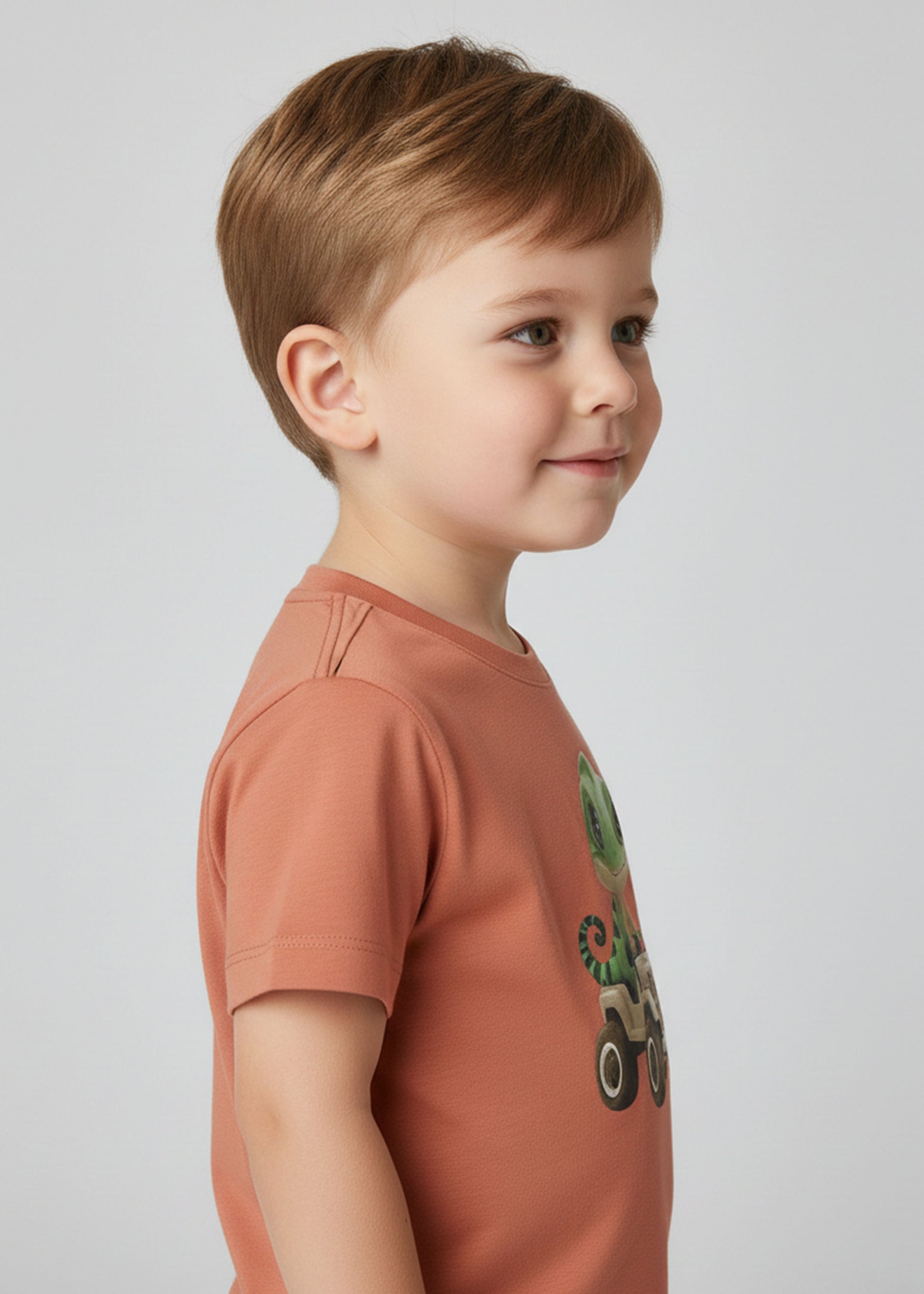 J&JP Boys Jeepzy Ride Graphic Printed Casual Orange T-Shirt