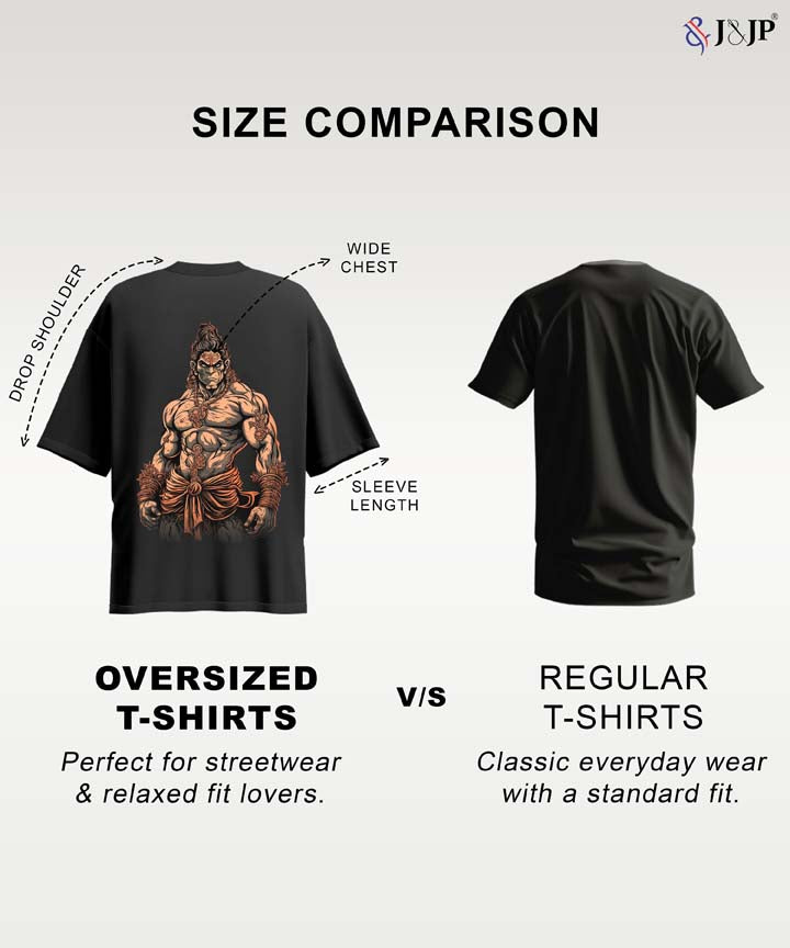 J&JP Women Oversized T-Shirt Bhima Sena Printed -White