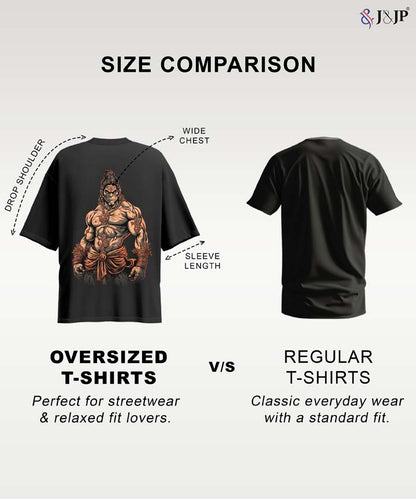 J&JP Women Oversized T-Shirt Bhima Sena Printed -White