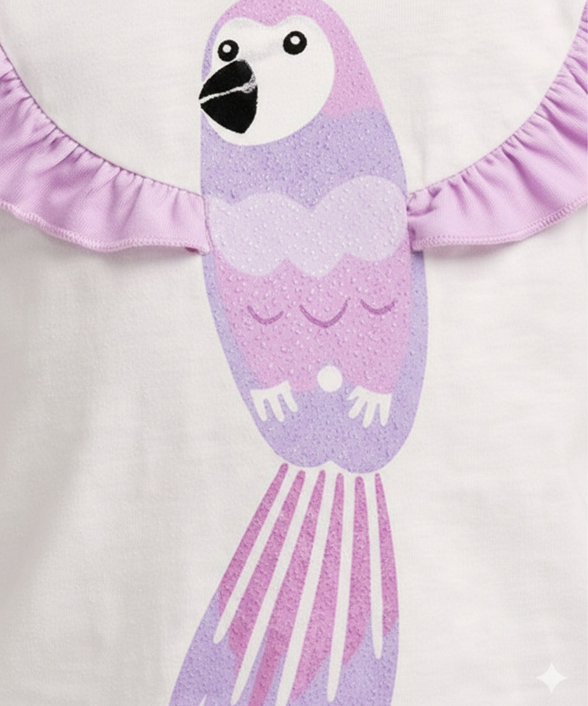 J&JP Girls Parrot Graphic Printed T-Shirt with Shorts Set