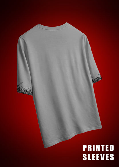 Velu Nachiyar Battle Field Printed T-Shirt- Grey