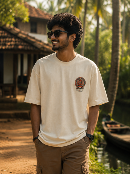 Nritha Vaibhavam Orange Oversized T-Shirt – Kerala Onam Performance Edition | J&JP