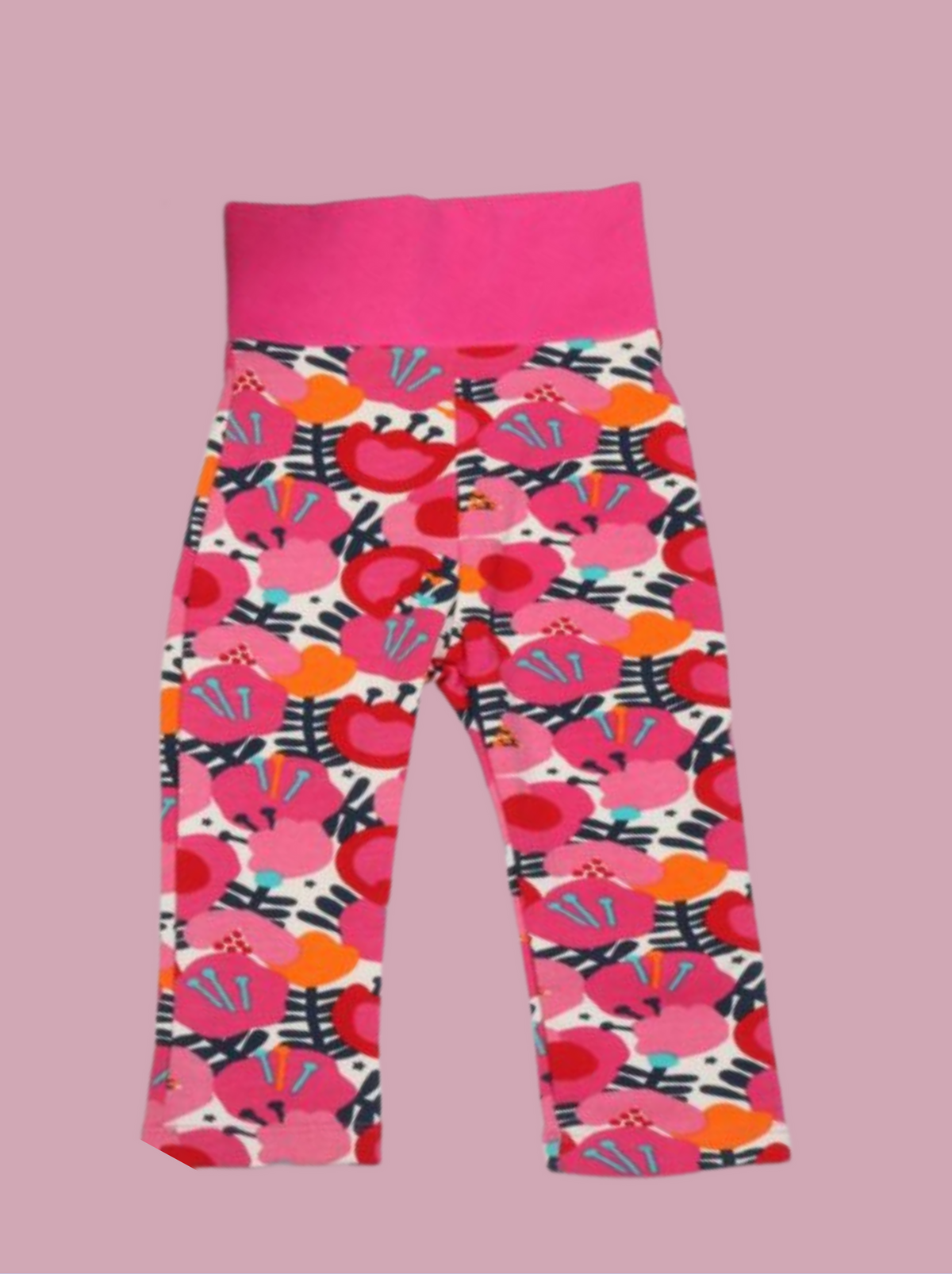 Kids Pink Fleece Printed Pant