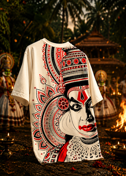 Kathakali Heritage Oversized T-Shirt – Kerala Onam Edition