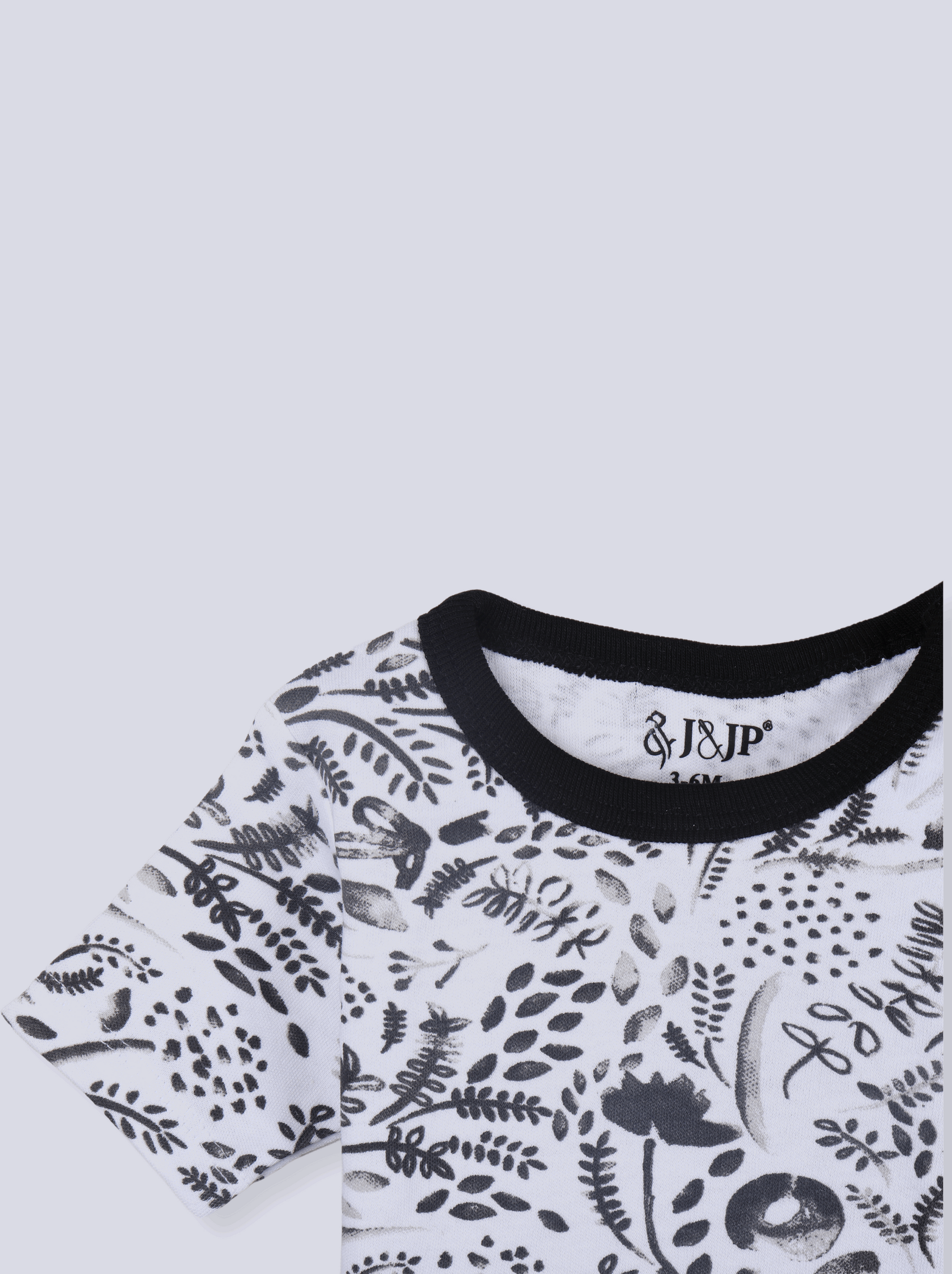 Babies Black Half Sleeve Printed Soft Cotton Romper