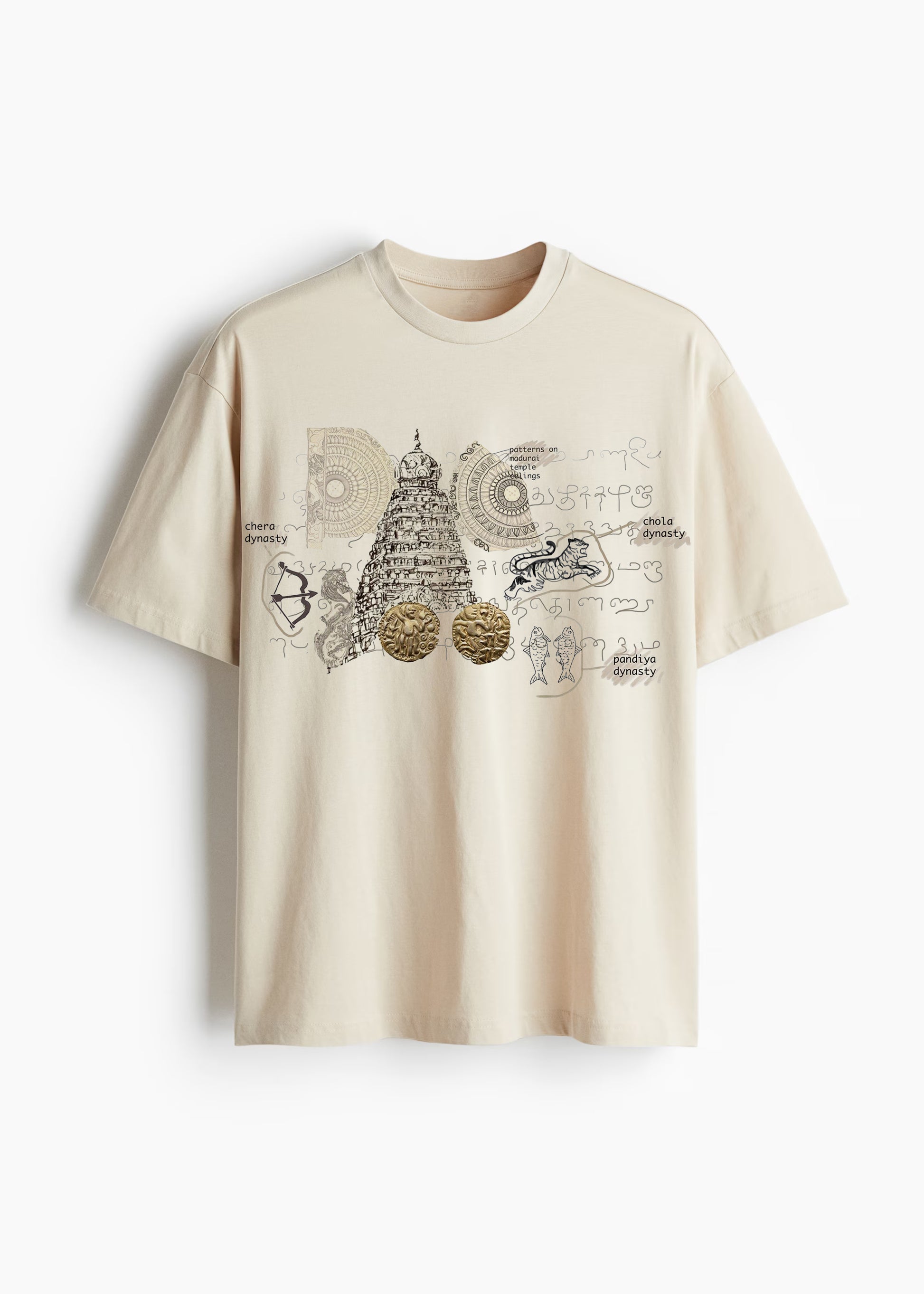 Silapathikaram Art Back Printed Tee – Vintage Tamil Story Design