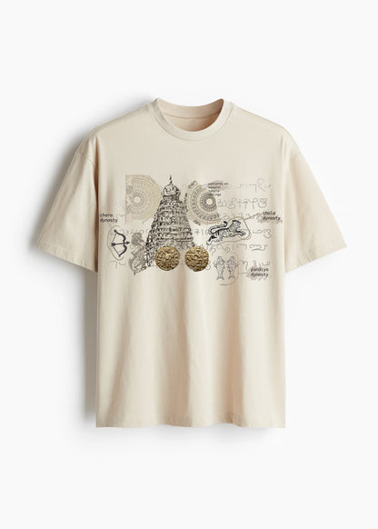 Silapathikaram Art Back Printed Tee – Vintage Tamil Story Design