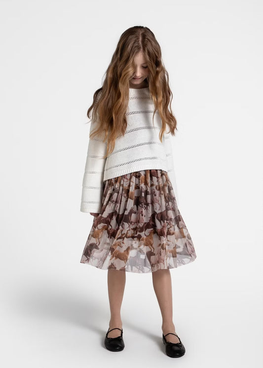 Kid Girls Printed Brown Skirt