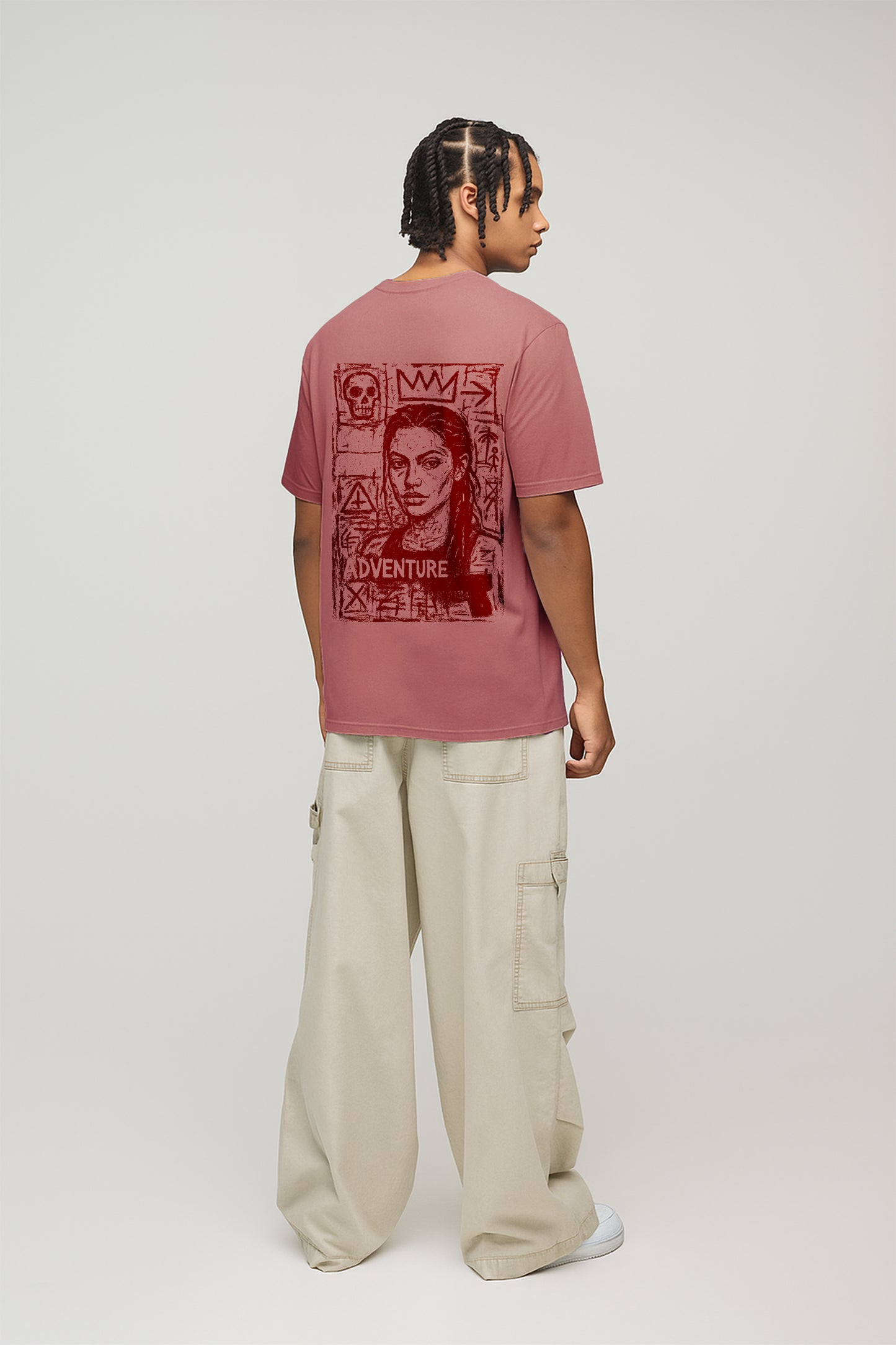 Angelina Jolie printed T-shirt-Rose gold