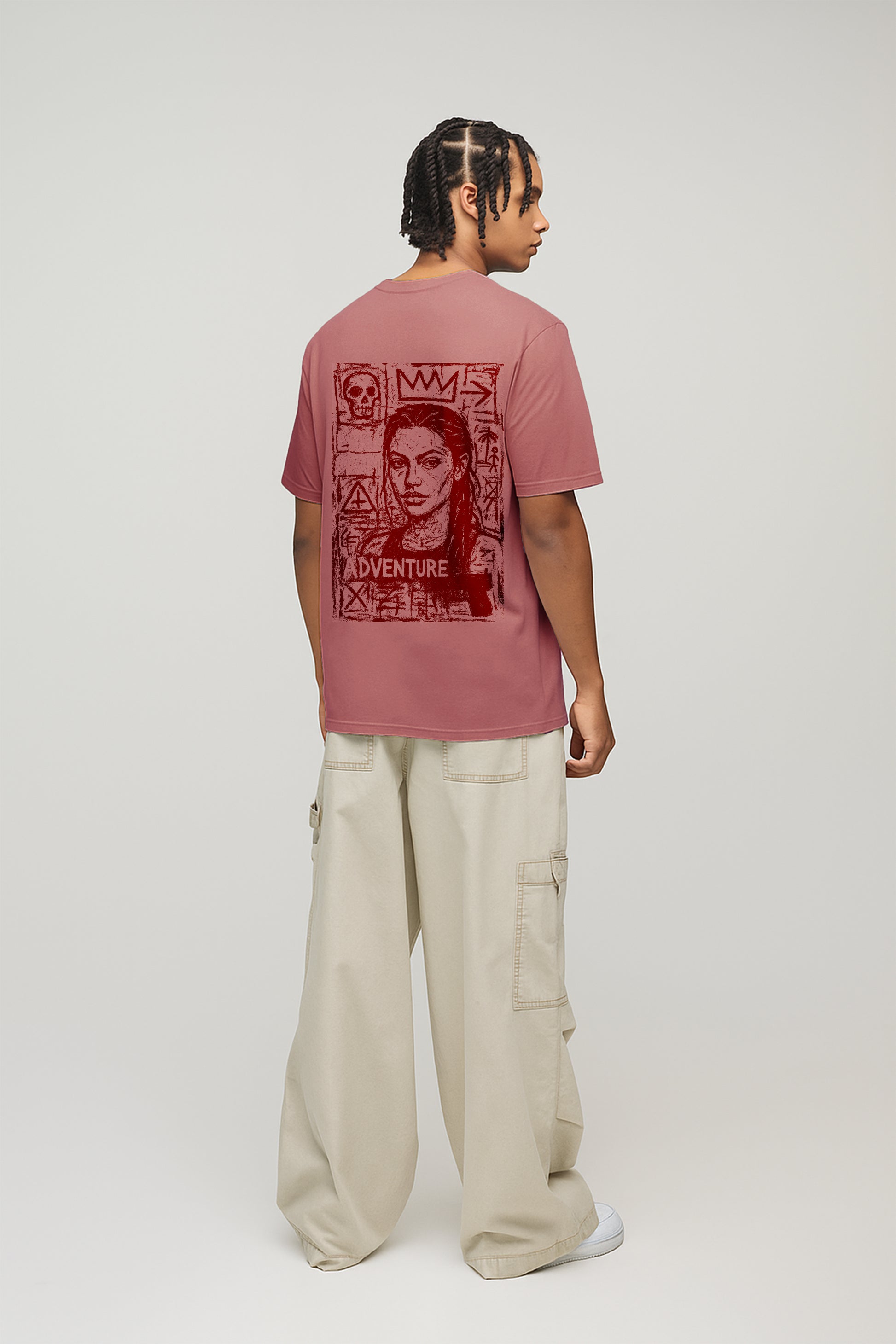 Angelina Jolie printed T-shirt-Rose gold