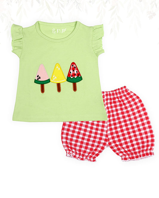 J&JP Kids Girls Printed T-shirt and Shorts set