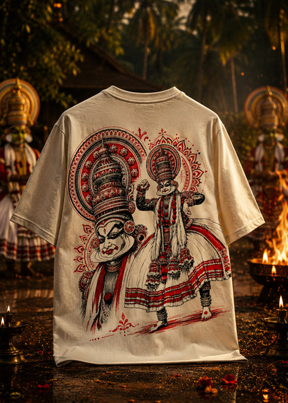 Nritya Kathakali Oversized T-Shirt – Kerala Onam Heritage Edition | J&JP
