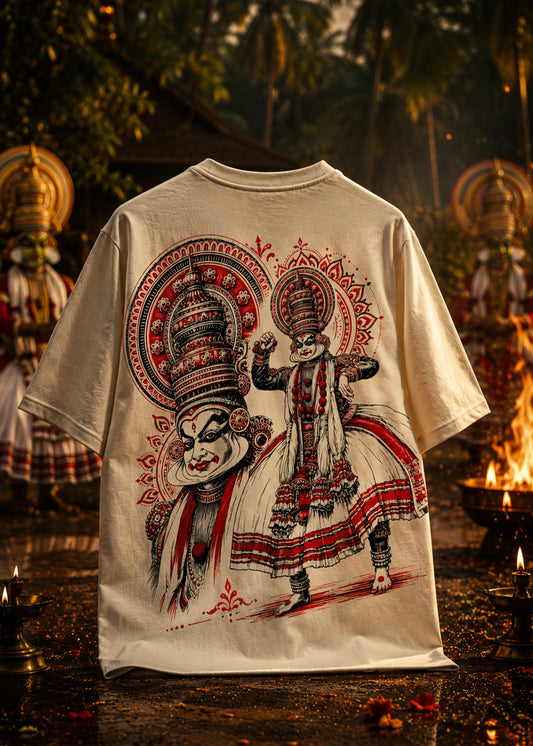 Nritya Kathakali Oversized T-Shirt – Kerala Onam Heritage Edition | J&JP