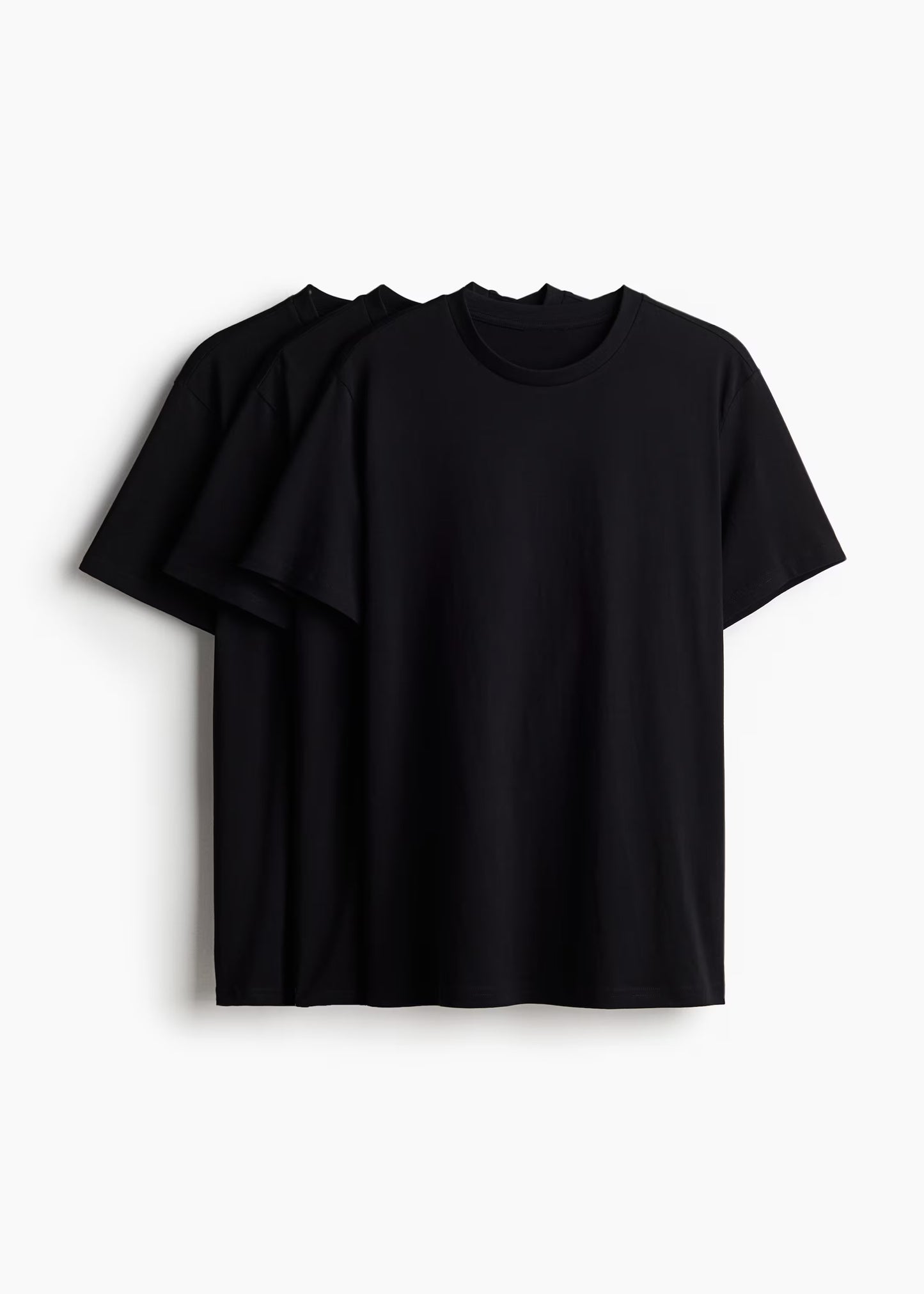 Mens Solid Black Color Combo Pack of 3 T-Shirt