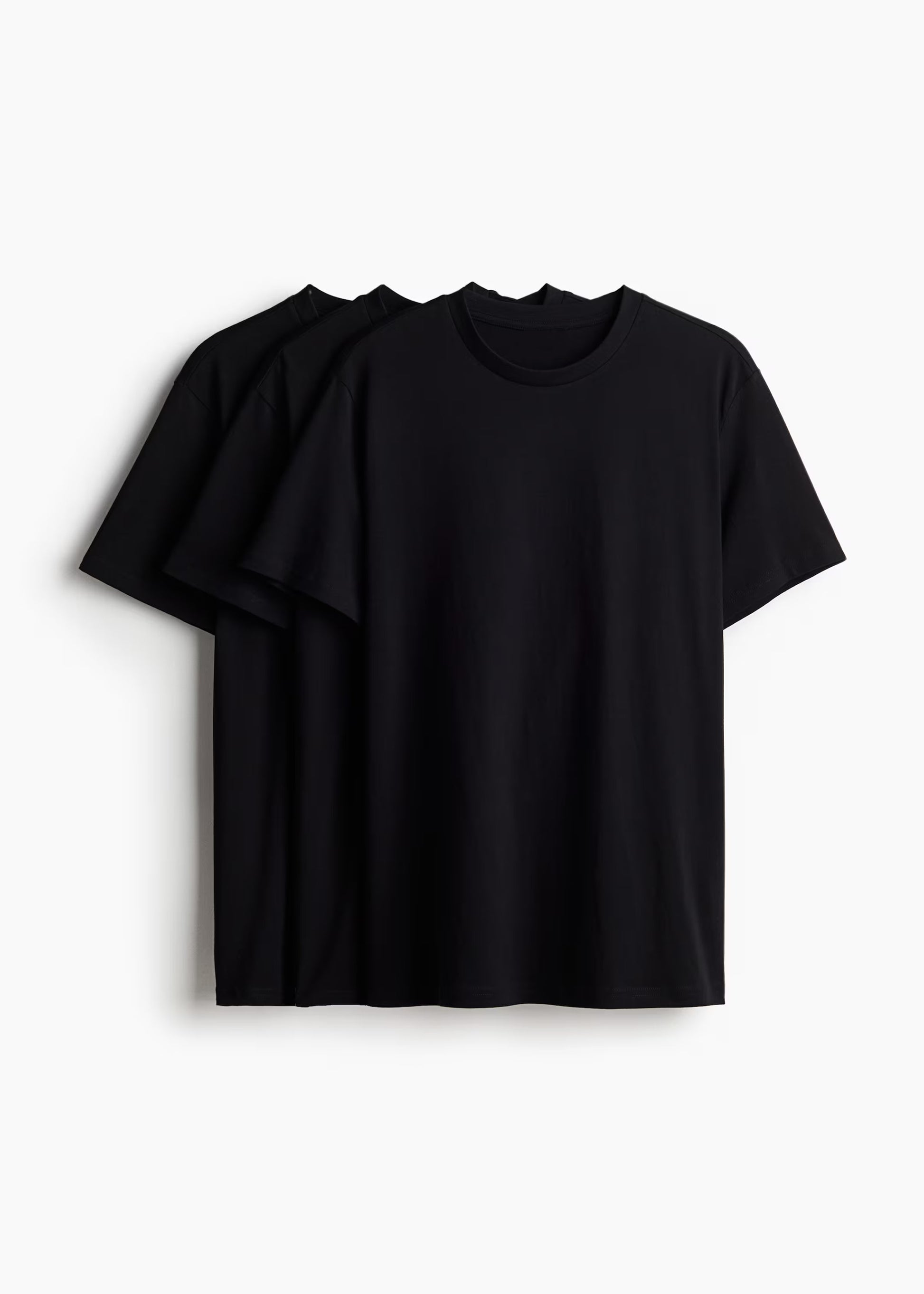Mens Solid Black Color Combo Pack of 3 T-Shirt