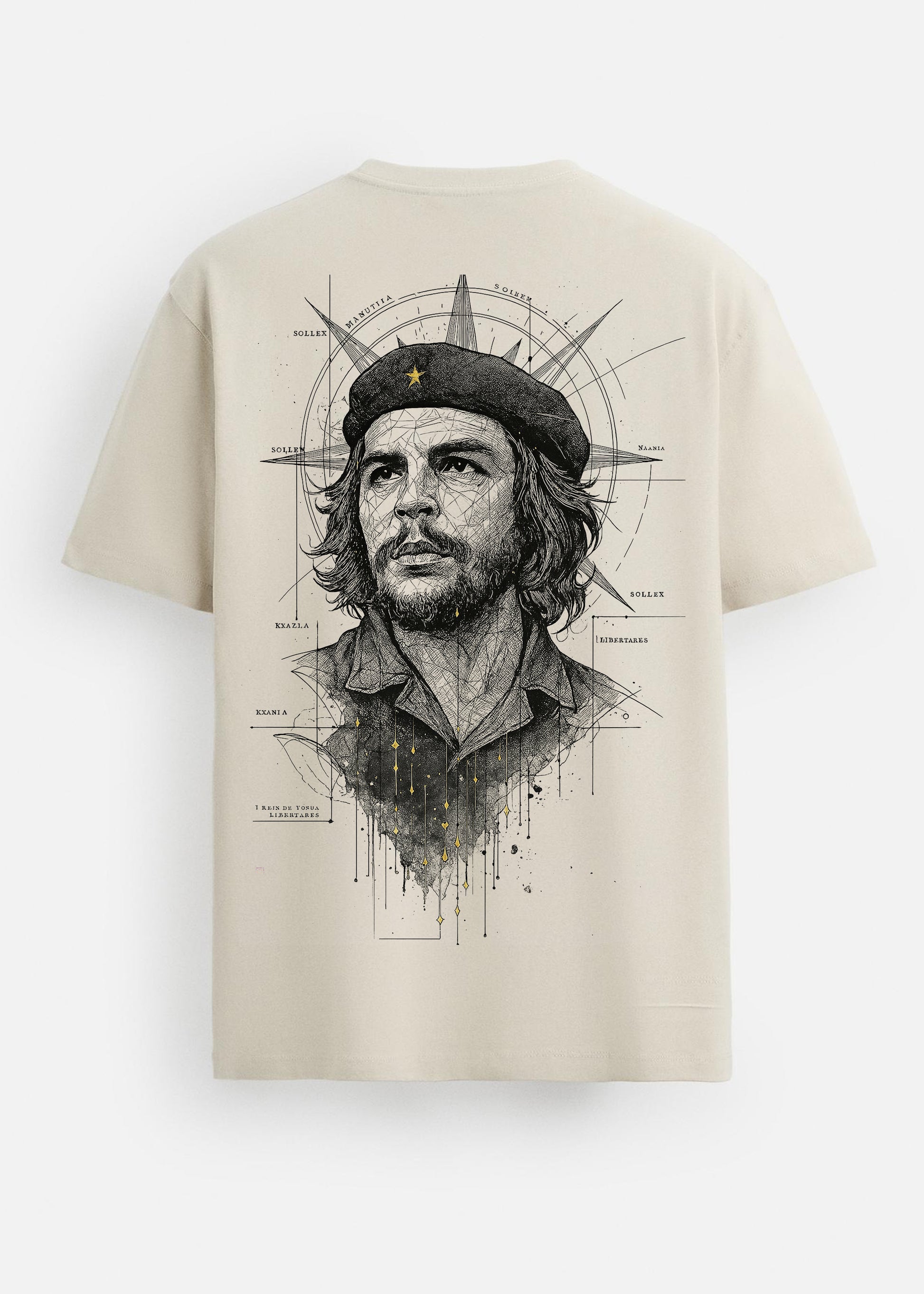 GOAT Series Iconic Chequera Back Graphic Regular Fit T-Shirt for Men- Beige