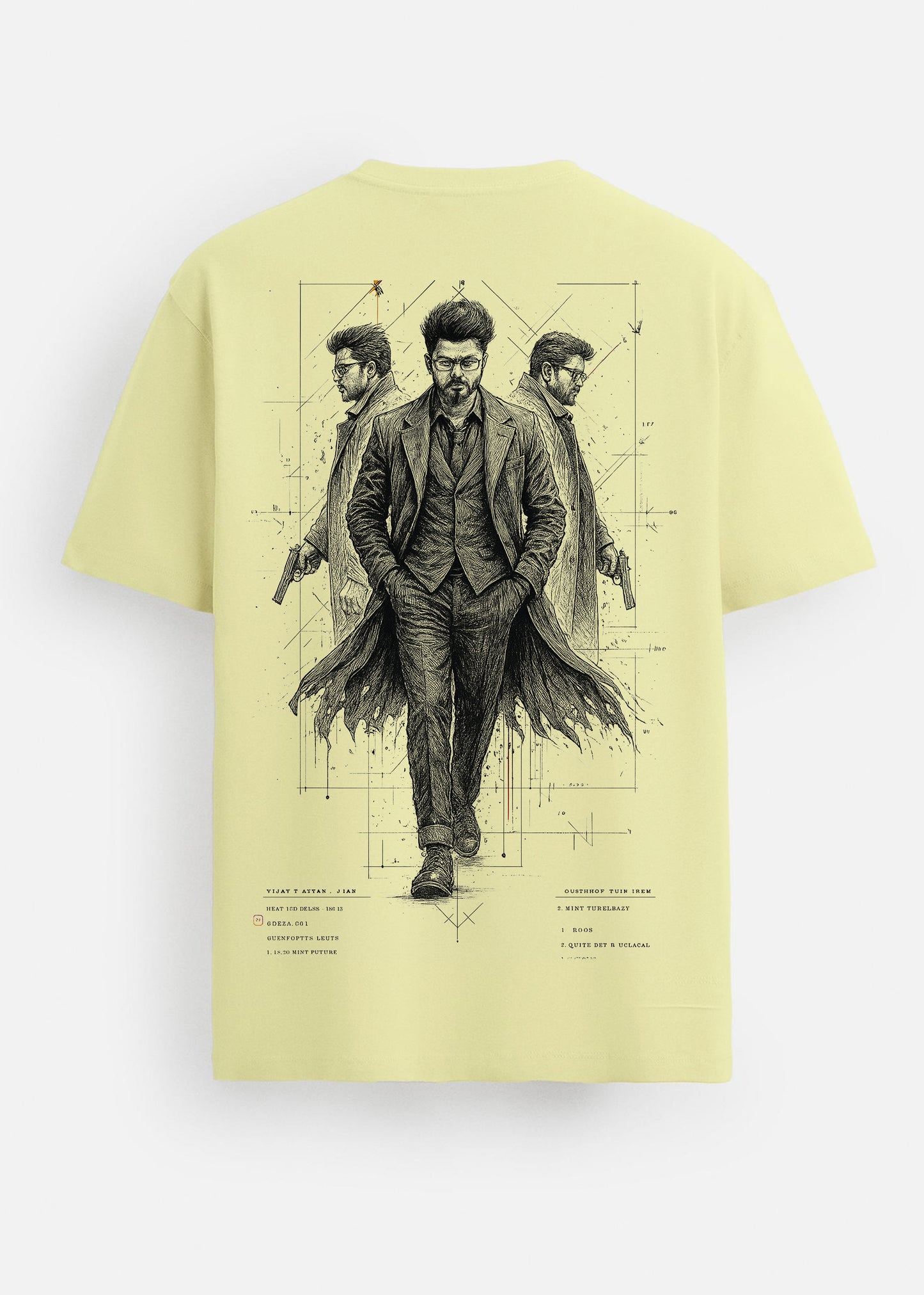 GOAT Series Iconic Vijay Back Graphic Printed Regular Fit T-Shirt for Men- Lemon Yellow
