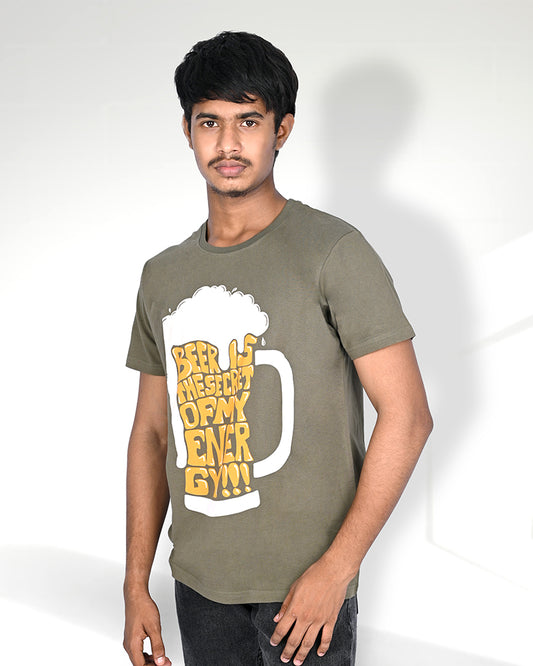 J&JP Men's Beer Printed Tshirt