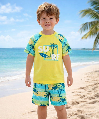 J&JP Boys Beach Theme Printed T-Shirt and Shorts Set