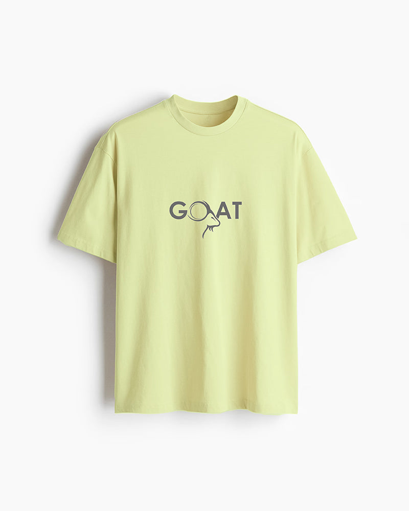 GOAT Series Iconic Ajith Back Graphic Regular Fit T-Shirt for Men- Lemon Yellow