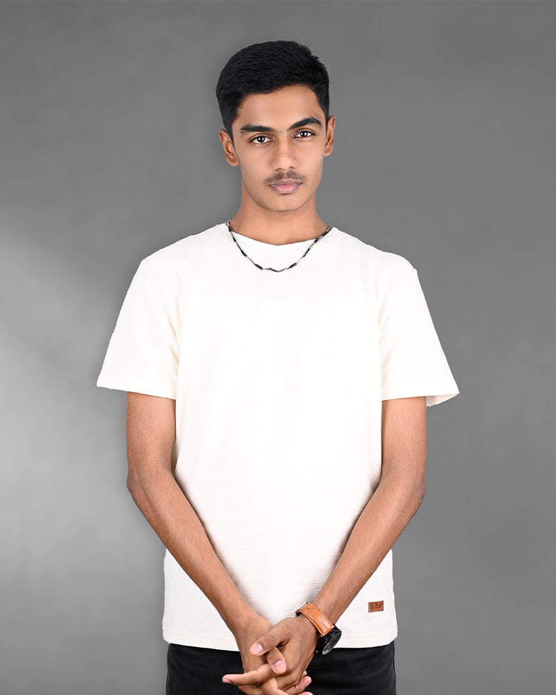 J&JP Men's Solid Tshirt -White