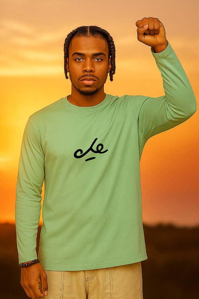 Chequera Full Sleeve Back Printed T-Shirt Comfortable Daily Wear- Pista Green